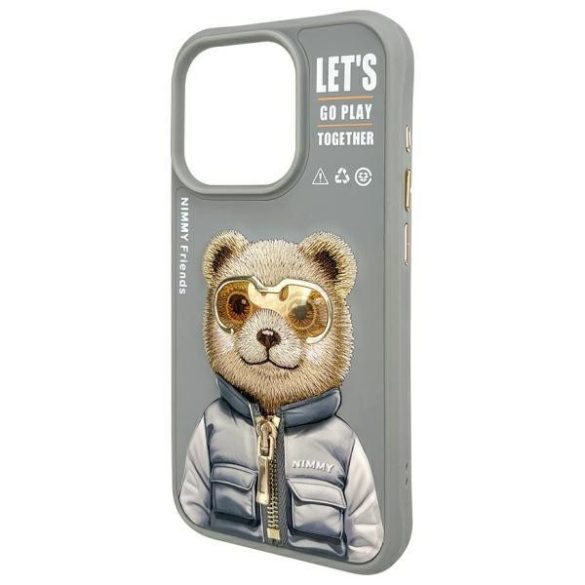 Nimmy Cool&Cute 2.0 Bear tok iPhone 15 Pro Max - szürke