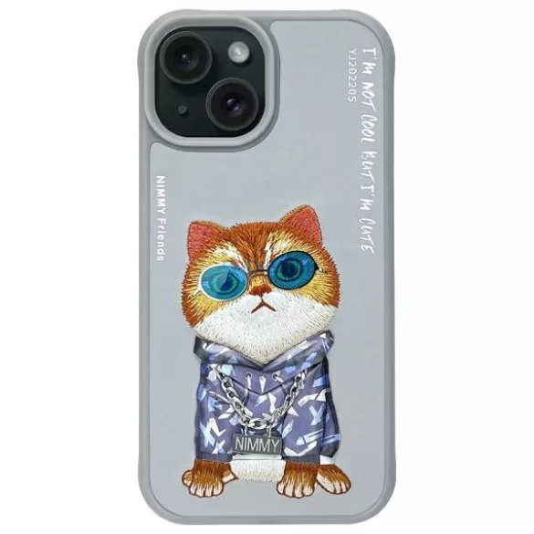 Nimmy Glasses Cool Cat tok iPhone 15 - szürke