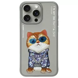 Nimmy Glasses Cool Cat tok iPhone 15 Pro - szürke