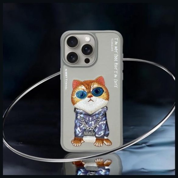 Nimmy Glasses Cool Cat tok iPhone 15 Pro Max - szürke