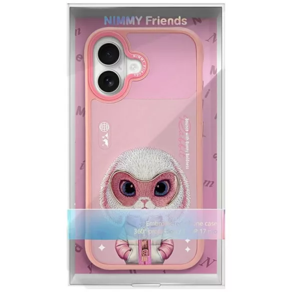 Nimmy Cool&Cute 2.0 nyúl tok iPhone 17 rózsaszínhez