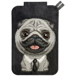   Nimmy New Big Eyed Cute Pets 2.0 Dog mágneses telefon pénztárca-állvány - fekete