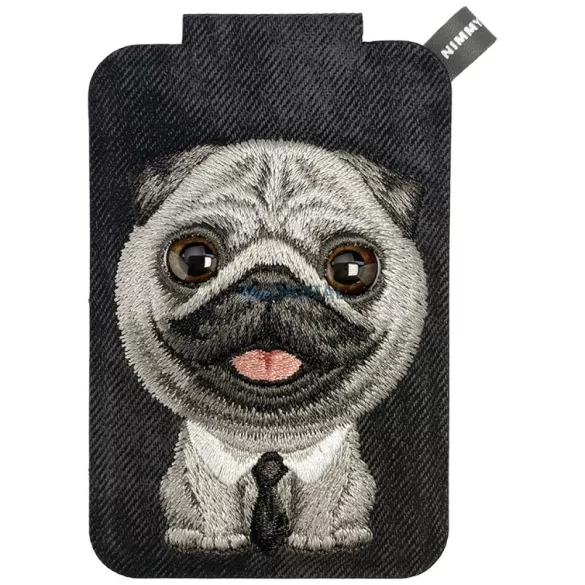 Nimmy New Big Eyed Cute Pets 2.0 Dog mágneses telefon pénztárca-állvány - fekete