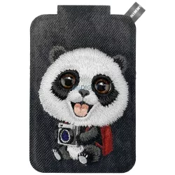   Nimmy New Big Eyed Cute Pets 2.0 Panda mágneses telefon pénztárca-állvány - fekete