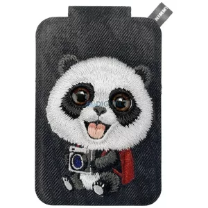 Nimmy New Big Eyed Cute Pets 2.0 Panda mágneses telefon pénztárca-állvány - fekete