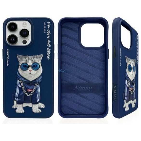 Nimmy Glasses Cool Cat tok iPhone 15 Pro - kék
