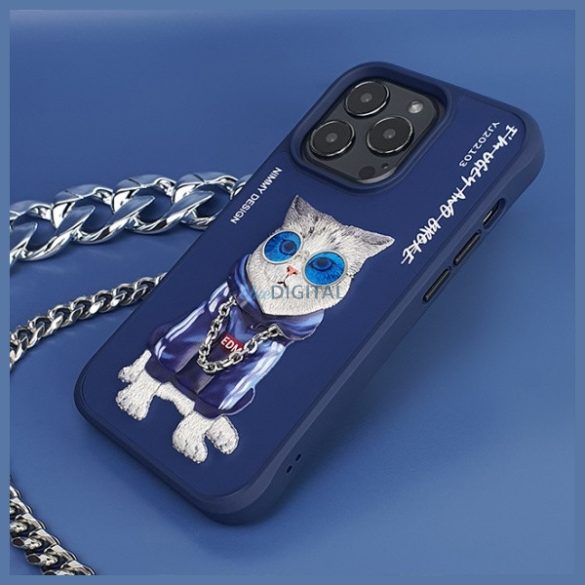 Nimmy Glasses Cool Cat tok iPhone 15 Pro - kék