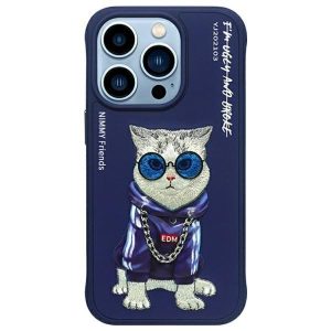 Nimmy Glasses Cool Cat tok iPhone 15 Pro Max - kék