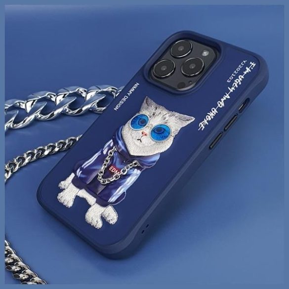 Nimmy Glasses Cool Cat tok iPhone 15 Pro Max - kék