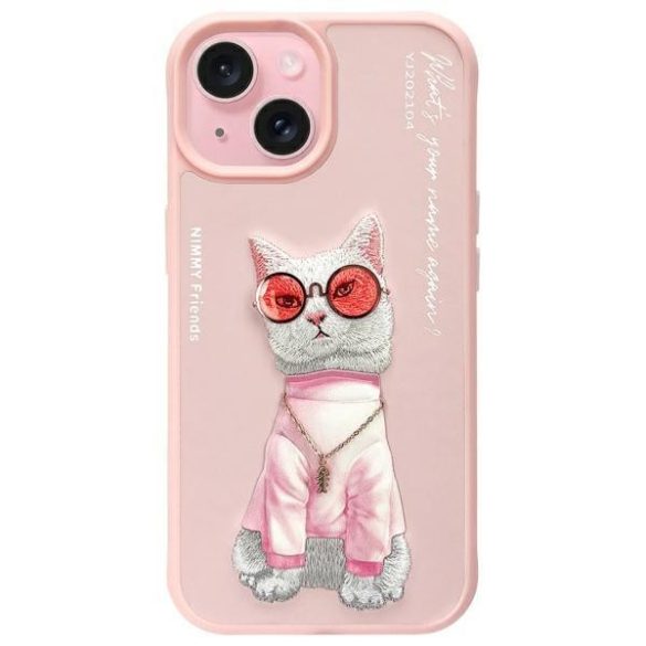 Nimmy Glasses Cool Cat tok iPhone 15 - rózsaszín