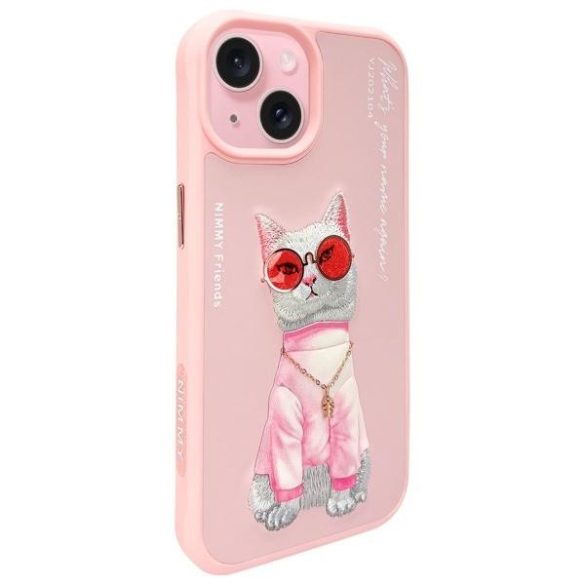 Nimmy Glasses Cool Cat tok iPhone 15 - rózsaszín