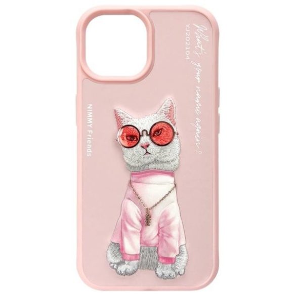 Nimmy Glasses Cool Cat tok iPhone 15 - rózsaszín