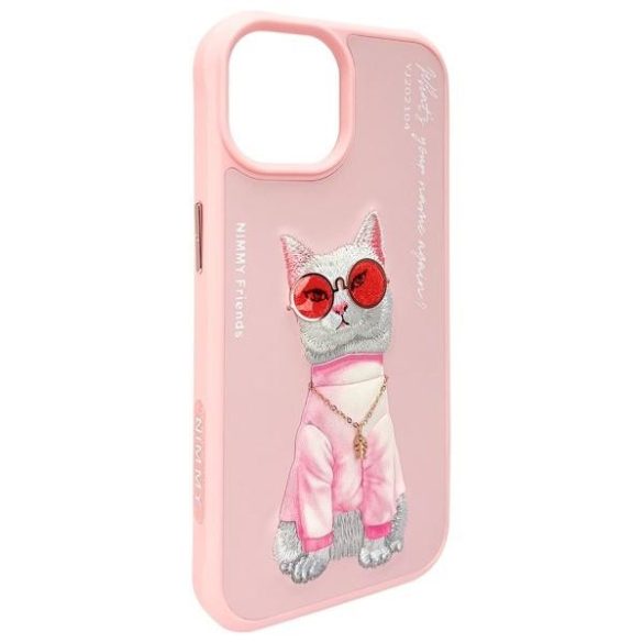 Nimmy Glasses Cool Cat tok iPhone 15 - rózsaszín