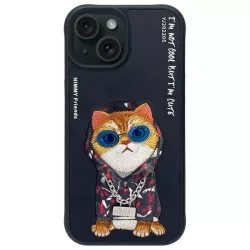 Nimmy Glasses Cool Cat tok iPhone 15 - fekete