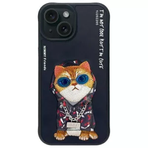 Nimmy Glasses Cool Cat tok iPhone 15 - fekete