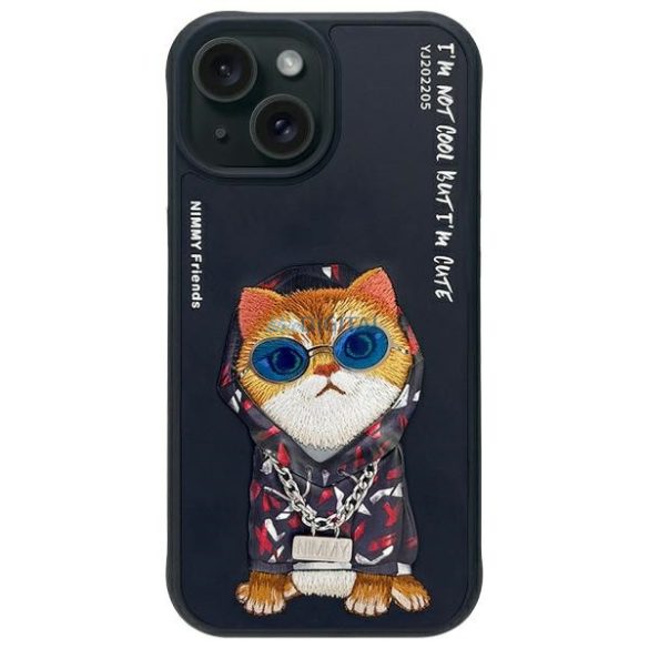 Nimmy Glasses Cool Cat tok iPhone 15 - fekete
