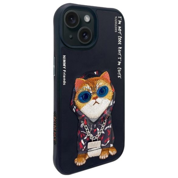 Nimmy Glasses Cool Cat tok iPhone 15 - fekete