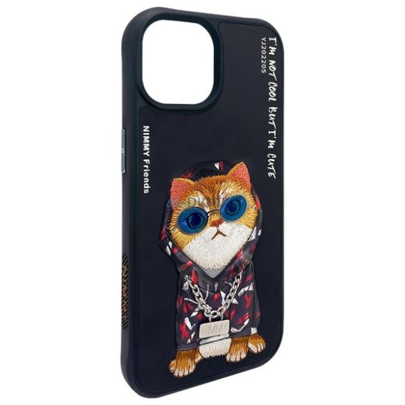 Nimmy Glasses Cool Cat tok iPhone 15 - fekete