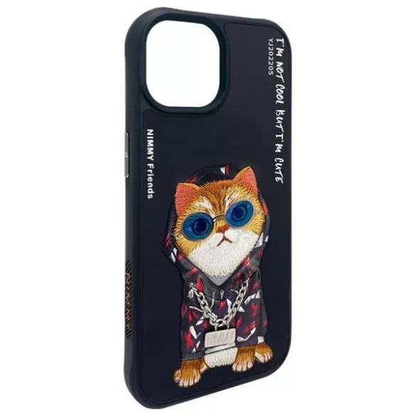 Nimmy Glasses Cool Cat tok iPhone 15 - fekete