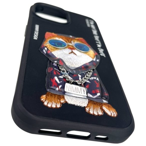 Nimmy Glasses Cool Cat tok iPhone 15 - fekete