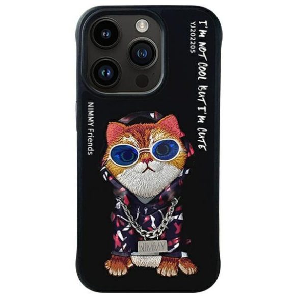 Nimmy Glasses Cool Cat tok iPhone 15 Pro - fekete