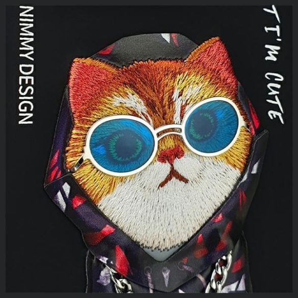 Nimmy Glasses Cool Cat tok iPhone 15 Pro - fekete