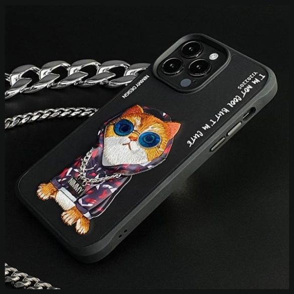 Nimmy Glasses Cool Cat tok iPhone 15 Pro - fekete