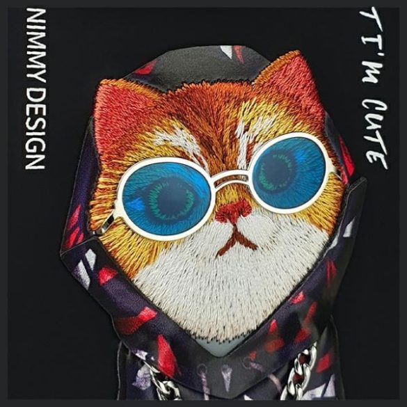 Nimmy Glasses Cool Cat tok iPhone 15 Pro Max - fekete