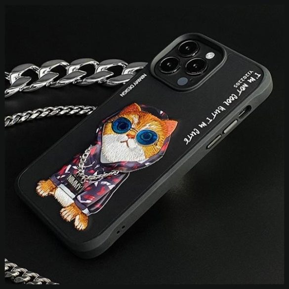 Nimmy Glasses Cool Cat tok iPhone 15 Pro Max - fekete