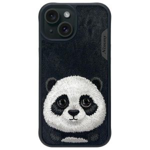 Nimmy Big Eyed Pet 2.0 Panda tok iPhone 15 - fekete