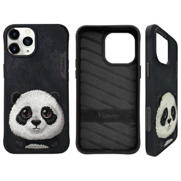 Nimmy Big Eyed Pet 2.0 Panda tok iPhone 15 Pro - fekete