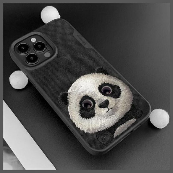 Nimmy Big Eyed Pet 2.0 Panda tok iPhone 15 Pro - fekete