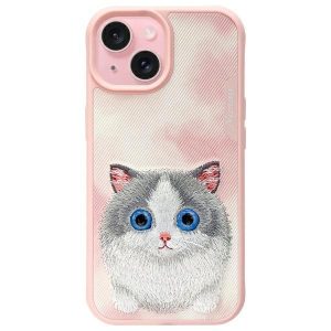 Nimmy Big Eyed Pet 2.0 Cat tok iPhone 15 - rózsaszín