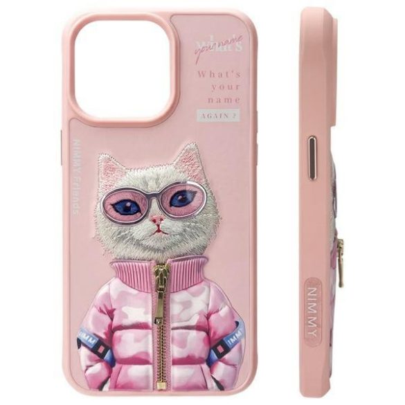 Nimmy Cool&Cute 2.0 Cat tok iPhone 15 Pro - rózsaszín