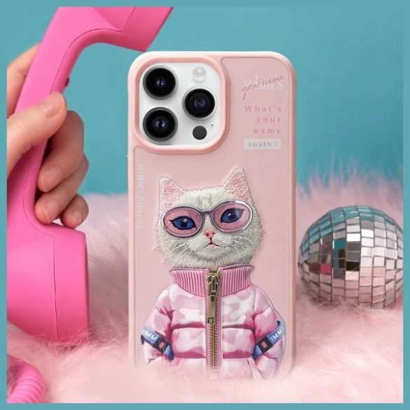 Nimmy Cool&Cute 2.0 Cat tok iPhone 15 Pro - rózsaszín