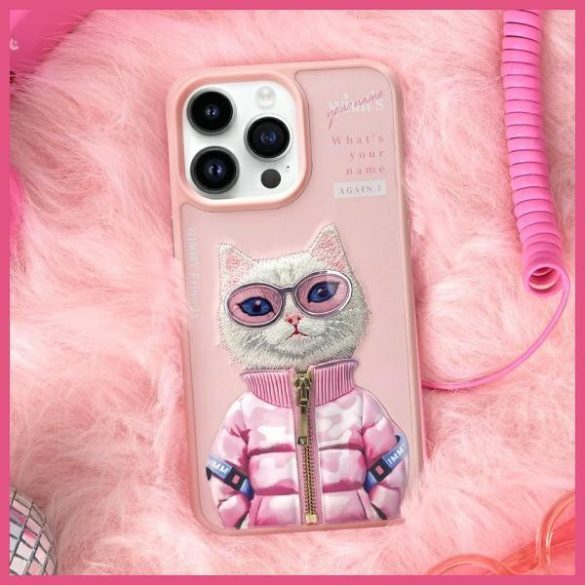 Nimmy Cool&Cute 2.0 Cat tok iPhone 15 Pro - rózsaszín