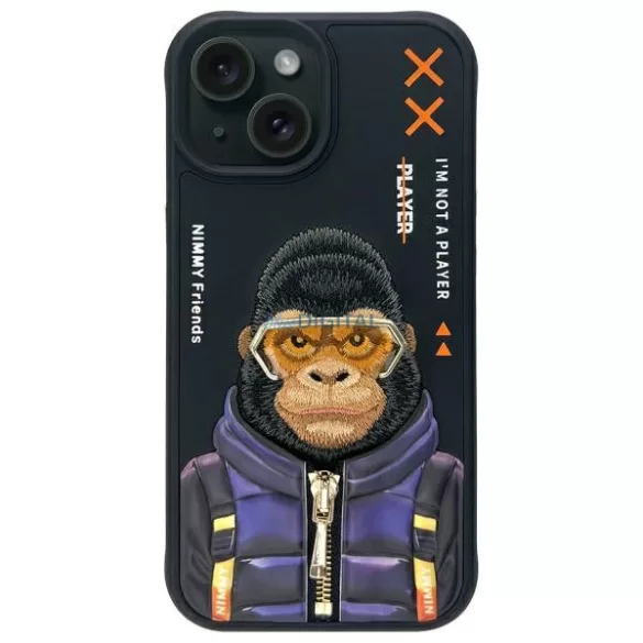 Nimmy Cool&Cute 2.0 Monkey tok iPhone 15 - fekete