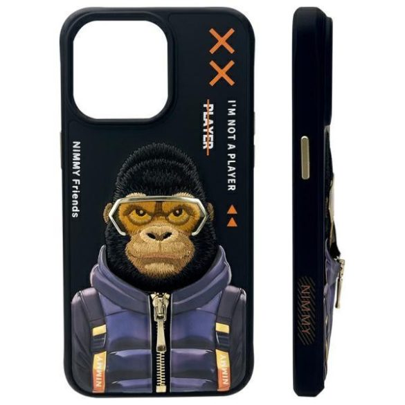 Nimmy Cool&Cute 2.0 Monkey tok iPhone 15 Pro - fekete