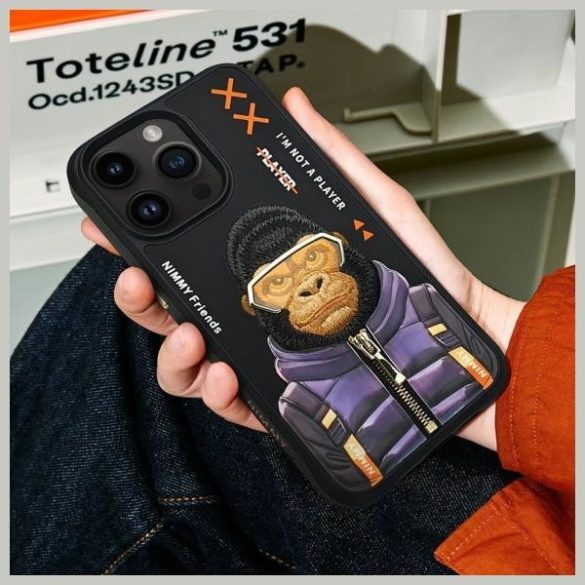 Nimmy Cool&Cute 2.0 Monkey tok iPhone 15 Pro - fekete