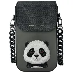   Nimmy telefontáska fekete/fekete nagy szemű kisállat 2.0 Panda