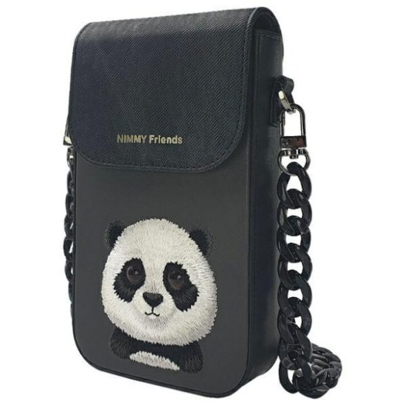 Nimmy telefontáska fekete/fekete nagy szemű kisállat 2.0 Panda