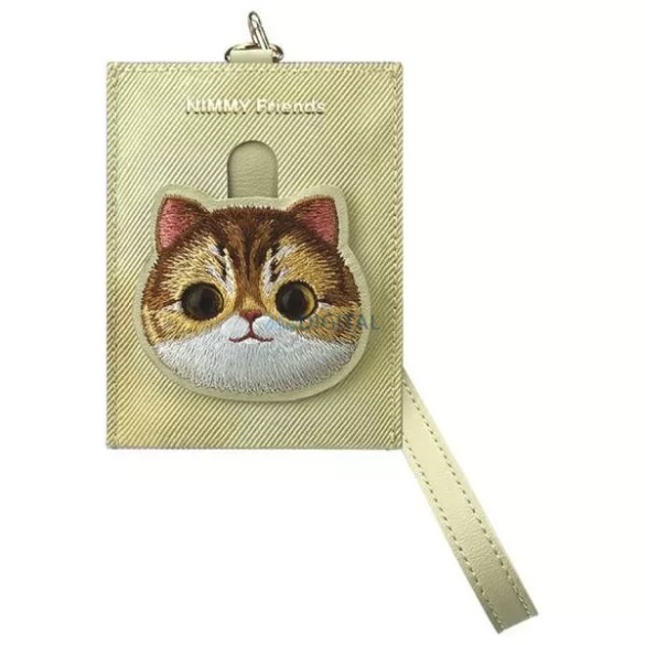Nimmy kártyatartós, khaki színű, Big Eyed Pet 2.0 macska