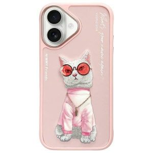 Nimmy Glasses Cool Cat tok iPhone 16 - rózsaszín