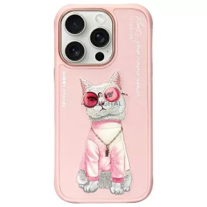 Nimmy Glasses Cool Cat tok iPhone 16 Pro - rózsaszín
