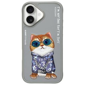 Nimmy Glasses Cool Cat tok iPhone 16 - szürke