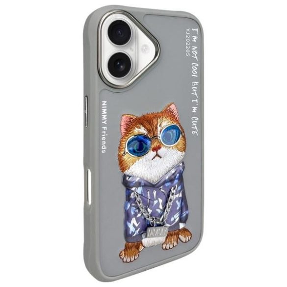 Nimmy Glasses Cool Cat tok iPhone 16 - szürke