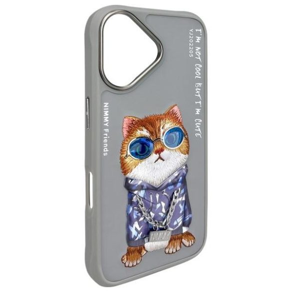 Nimmy Glasses Cool Cat tok iPhone 16 - szürke