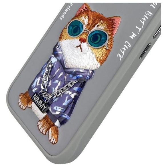 Nimmy Glasses Cool Cat tok iPhone 16 - szürke