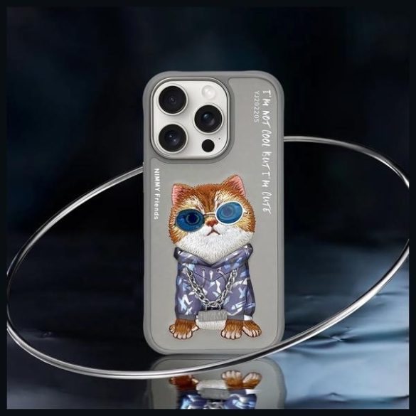 Nimmy Glasses Cool Cat tok iPhone 16 Pro Max - szürke