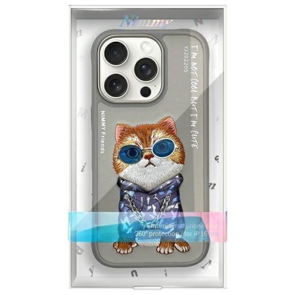 Nimmy Glasses Cool Cat tok iPhone 16 Pro Max - szürke